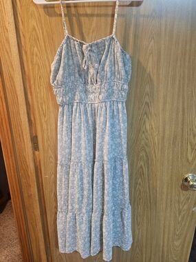 Trixxi Light Green Sagel Midi Dress with Spaghetti Straps